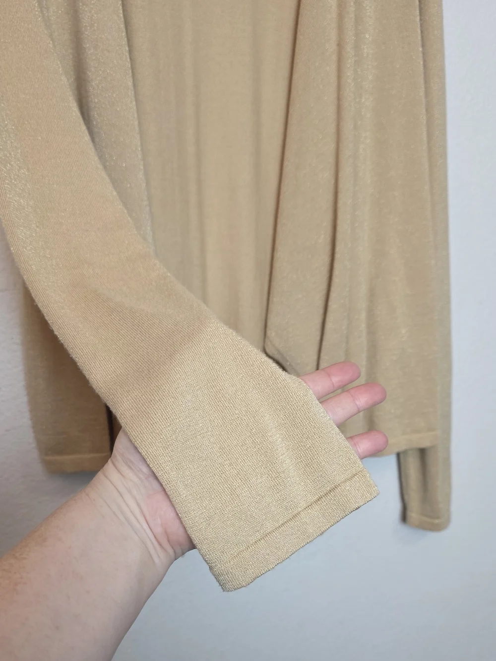 LILLY PULITZER Colony Gold Metallic Drape Front Cardigan Sweater Lightweight XL - Picture 6 of 12